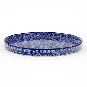 Talerz płytki z wysokim rantem E93 25,5 cm <br> 2615X Kobaltowa koronka
